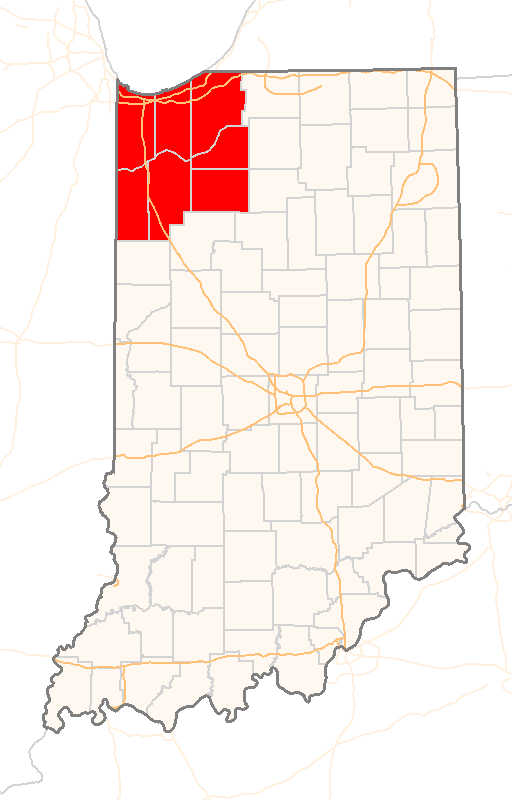 Northwest Indiana Service Area Map